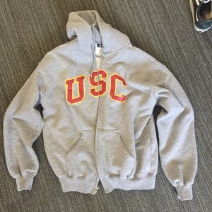 USC Grey Zip Up Hoodie Sweatshirt